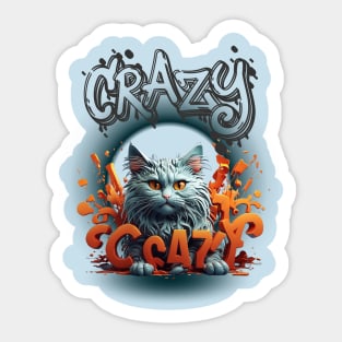 "Crazy Cat Person and Proud." Sticker